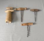 Set of 4 Vintage Wooden Wine Corkscrews