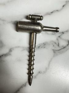 Vintage Bottle-Shaped Metal Corkscrew for Wine