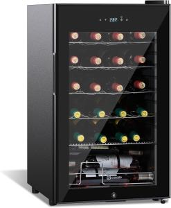 Compact 24-Bottle Wine Cooler with Glass Door