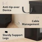 Stylish Black Bar Cabinet with Fridge Space