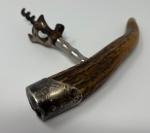 Sterling Silver Stag Antler Antique Corkscrew