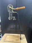 Brass Tabletop Wine Opener with Wood Stand