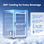 145 Can Mini Beverage Refrigerator with Glass Door