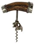 Vintage Antler Corkscrew Bottle Opener in Silver