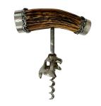 Vintage Antler Corkscrew Bottle Opener in Silver