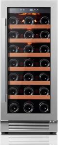 Large Capacity Wine Cooler with Glass Door 33 Bottles