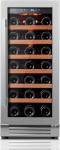 Large Capacity Wine Cooler with Glass Door 33 Bottles