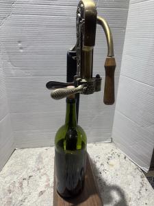 Brass Tabletop Wine Bottle Opener with Stand