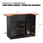 U-Shape Mini Bar with Fridge Space and Storage