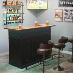 U-Shape Mini Bar with Fridge Space and Storage