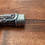 Antique Corkscrew with Antler Handle and Sterling Cap