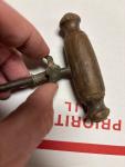 Vintage Wood Handle Corkscrew with Helix Blade