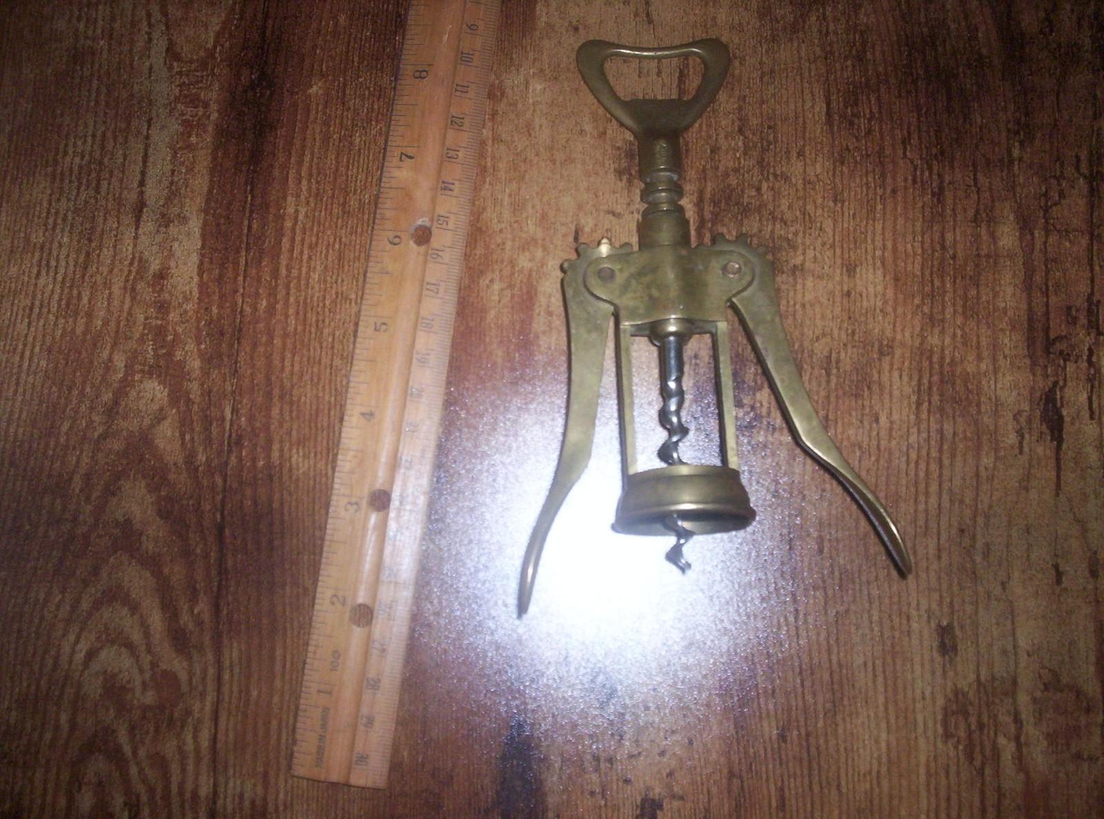 Antique Italian Brass Wine Bottle Opener