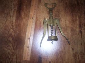 Antique Italian Brass Wine Bottle Opener