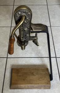 Vintage Brass Wine Bottle Opener with Stand