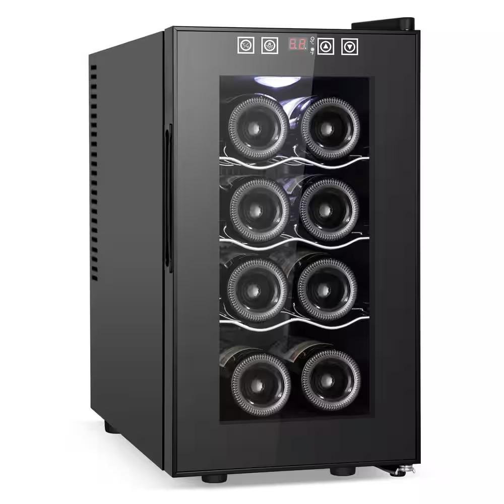 8-Bottle Stainless Steel Wine Cooler with Digital Temp