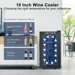 8-Bottle Stainless Steel Wine Cooler with Digital Temp