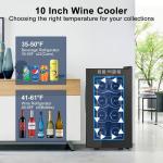 8-Bottle Stainless Steel Wine Cooler with Digital Temp