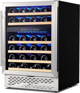 Dual Zone 51-Bottle Wine Fridge Cooler