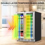 Dual Zone Wine and Beverage Refrigerator with French Doors