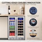 Dual Zone Wine and Beverage Refrigerator with French Doors