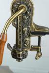 Antique Brass Lever Corkscrew with Wood Handle