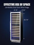 Dual Zone Wine Cooler with Glass Door - 154 Bottles