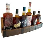Rustic Wall-Mounted Wine and Whiskey Barrel Shelf