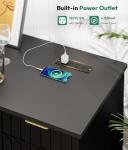 Fluted Coffee Bar Cabinet with Wine Storage