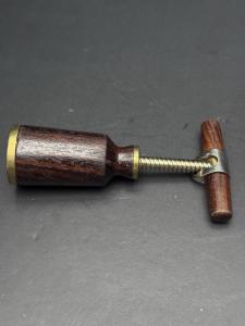 Antique Wood and Metal Corkscrew Tool