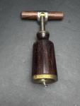 Antique Wood and Metal Corkscrew Tool