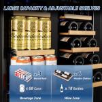 Dual Zone Wine and Beverage Cooler Refrigerator