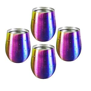Set of 4 Unbreakable Stainless Steel Wine Glasses
