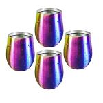 Set of 4 Unbreakable Stainless Steel Wine Glasses