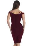 Chic Stretch Bandage Dress in Wine 3X