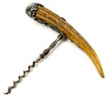 Antique Silver Corkscrew with Acorns and Antlers