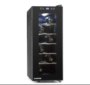 Klarstein 12-Bottle Wine Cooler with LED Light