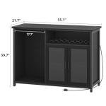 Stylish Black Wine Bar Cabinet with Mini Fridge