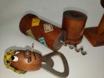 Antique Wood Traveling Wine and Beer Bottle Openers