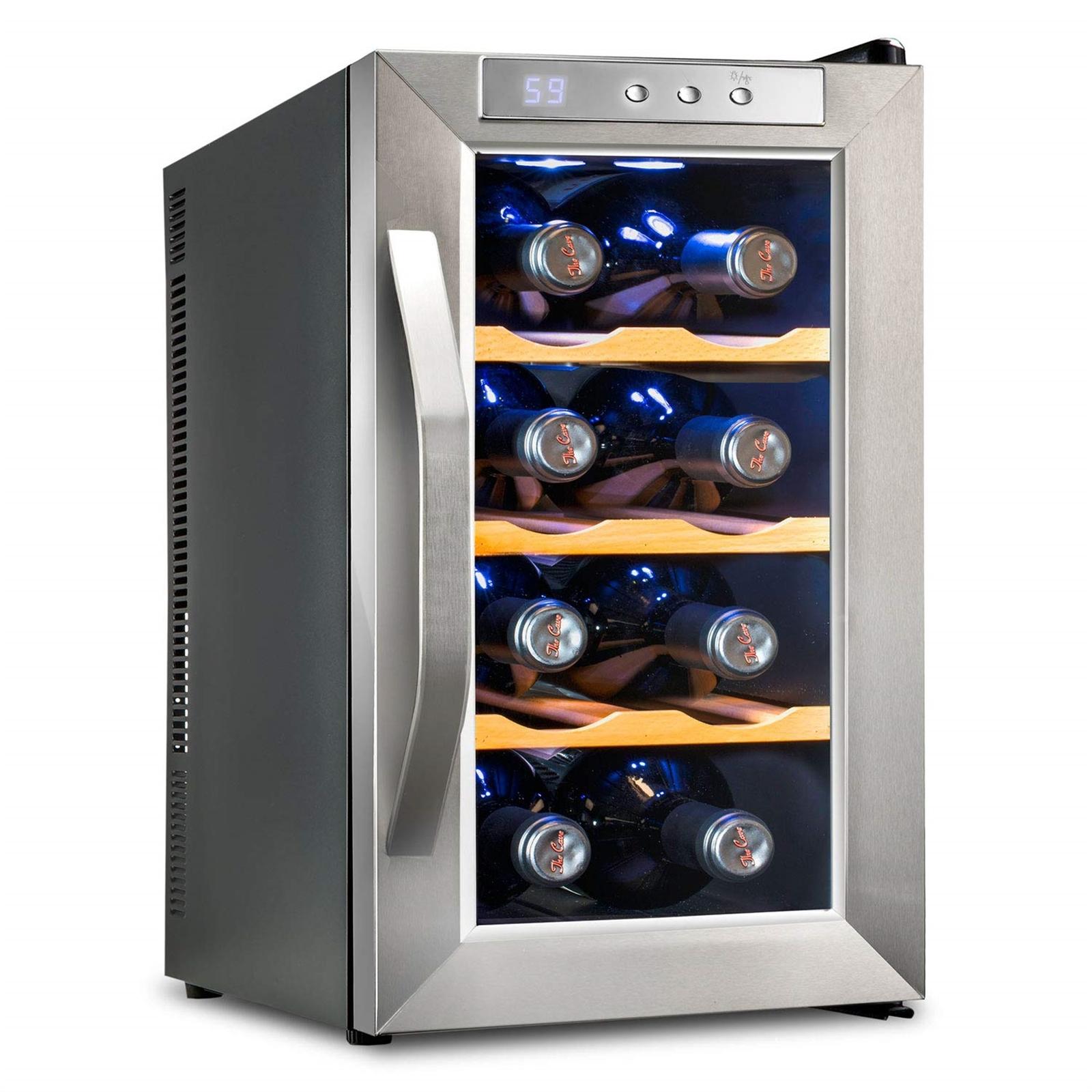 Ivation 8-Bottle Silver Wine Cooler Fridge