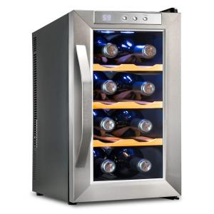 Ivation 8-Bottle Silver Wine Cooler Fridge
