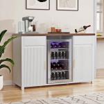 Large Coffee Bar Cabinet with Wine Storage