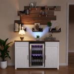 Large Coffee Bar Cabinet with Wine Storage