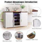 Large Coffee Bar Cabinet with Wine Storage