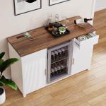 Large Coffee Bar Cabinet with Wine Storage