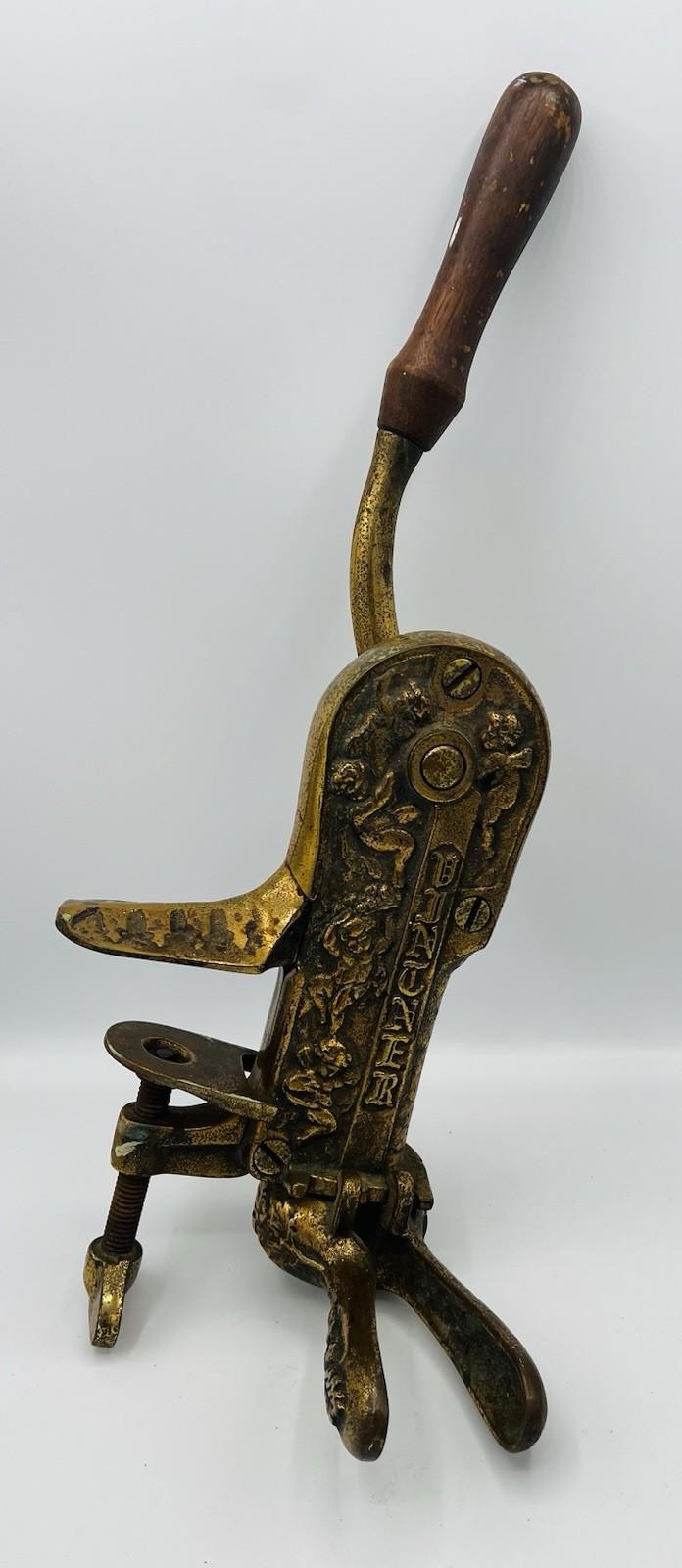 Vintage Wood Handle Wine Bottle Opener with Grapes