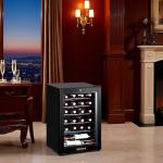 Matte Black 28-Bottle Wine Cooler with Touchscreen