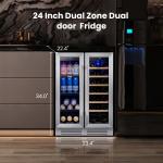 24" Wine Cooler Refrigerator with Glass Door