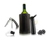 Vacu Vin Wine Saver Pump with Stoppers – Black