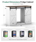 Farmhouse Wine Bar Cabinet with Mini Fridge